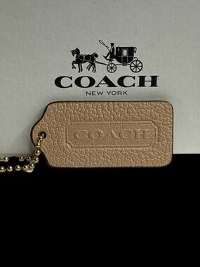Coach Pebbled Leather Hangtag - Peach (2.25")